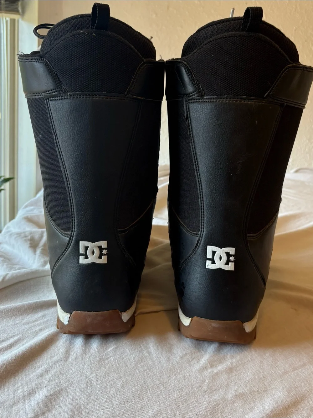 DC Black Snowboard Boots with White Laces